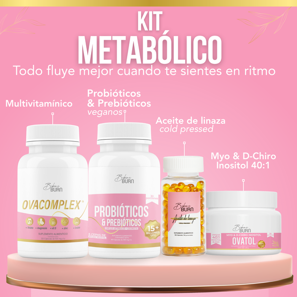 Bikini Burn Kit Metabólico Ovatol + Probióticos + Linaza