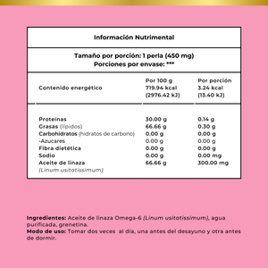 Aceite de Linaza Con Omegas 450 mg 125 cápsulas