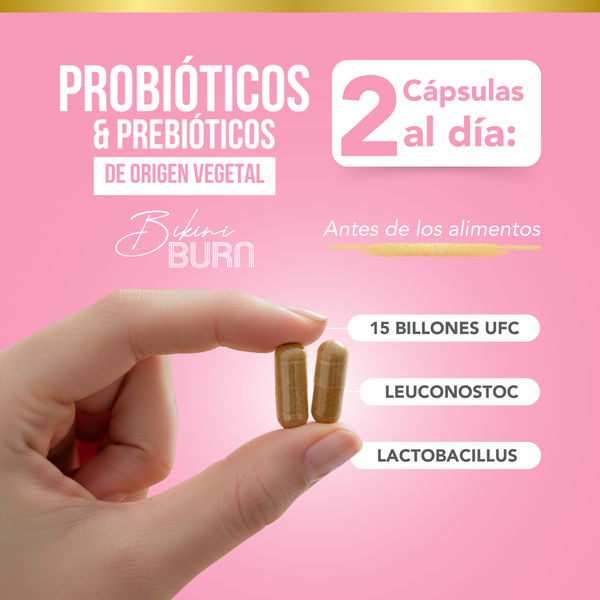 Bikini Burn Probióticos y Prebióticos Veganos de 60 cápsulas