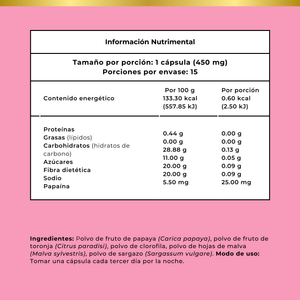 Blly-G Papaya & Toronja Enzimas Digestivas de 15 cápsulas