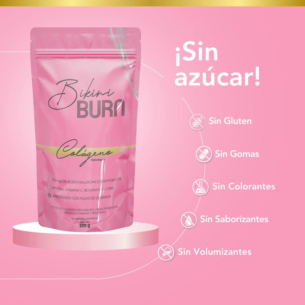 Colágeno Hidrolizado Péptidos de Colágeno 500 g en Polvo Bikini Burn