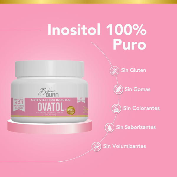 Inositol Ovatol con Myo Inositol y D-Chiro en Polvo con Radio 40:1, 230g