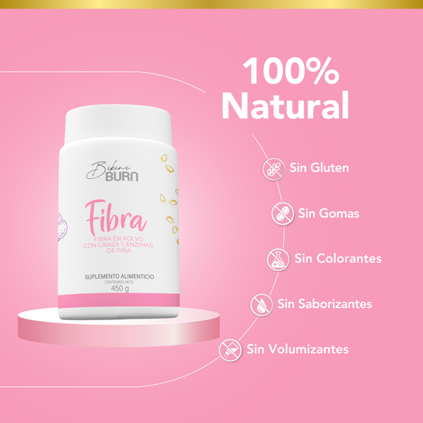 Fibra Natural Linaza + Nopal + Enzimas 450g en Polvo