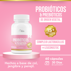 Bikini Burn Probióticos y Prebióticos Veganos de 60 cápsulas