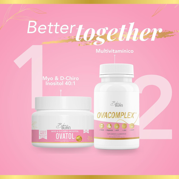 Ovacomplex Multivitamínico Mujer Folato, Vitamina D3, Magnesio, Berberina, Zinc y CoQ10 Energía, Vitalidad, Cabello, Piel, Uñas 120 Cápsulas 60 Días Bikini Burn