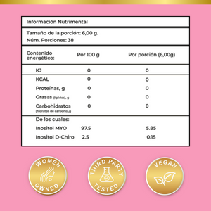Inositol Ovatol con Myo Inositol y D-Chiro en Polvo con Radio 40:1, 230g