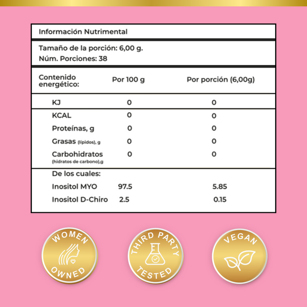 Inositol Ovatol con Myo Inositol y D-Chiro en Polvo con Radio 40:1, 230g