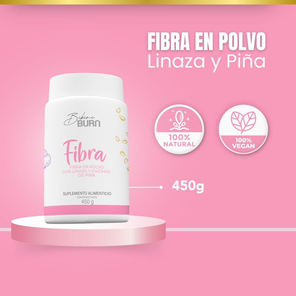 Fibra Natural Linaza + Nopal + Enzimas 450g en Polvo