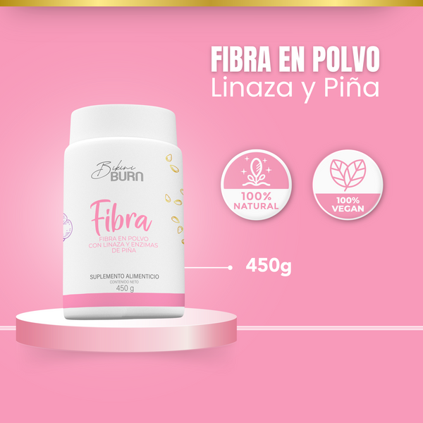 Fibra Natural Linaza + Nopal + Enzimas 450g en Polvo