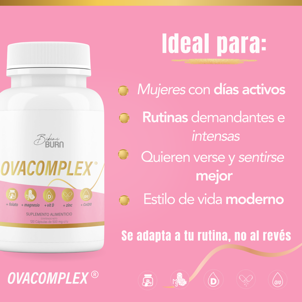 Ovacomplex Multivitamínico D3 + Zinc + Magnesio + Folato + CoQ10 en Tabletas