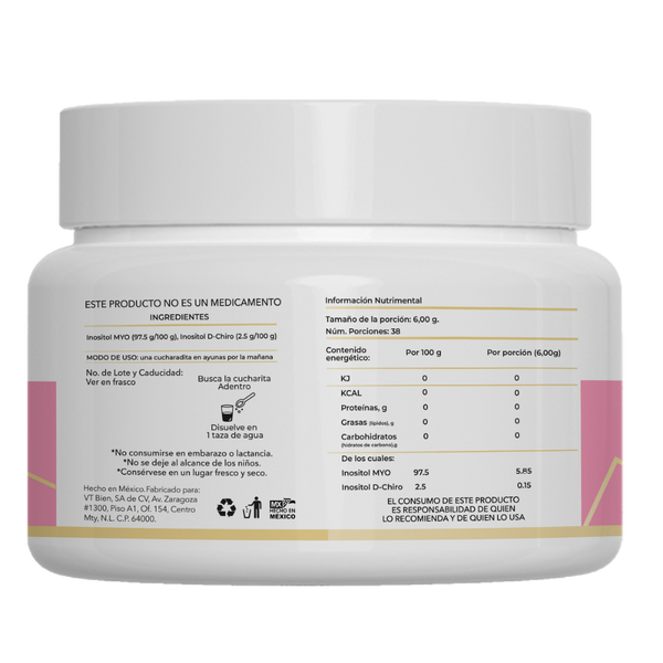 Inositol Ovatol con Myo Inositol y D-Chiro en Polvo con Radio 40:1, 230g