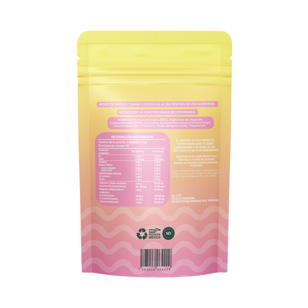 Flowin' Endo-Supplement NAC, DIM, Bisglicinato de Magnesio de 60 cápsula